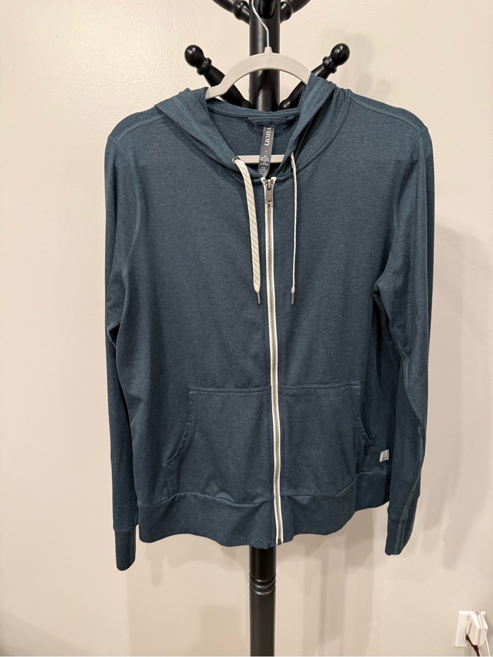 Vuori Women's Zip Hoodie in Slate Blue